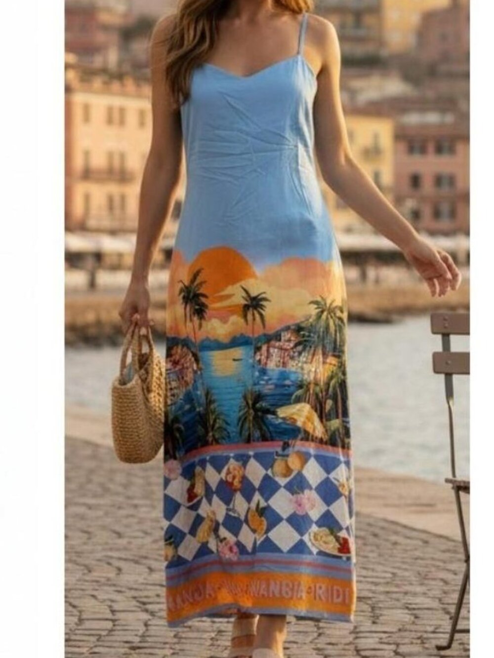 Label of Love NWT Blue Tropical Print Maxi